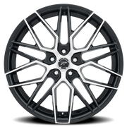 Platinum Retribution 17x8 +40 5x114.3mm 72.62mm Gloss Black Diamond Cut Face-Clear Coat