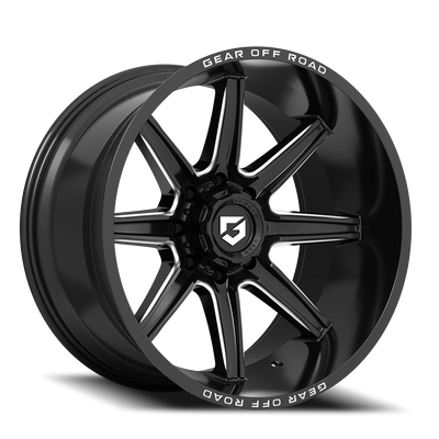 Gear Off Road Ridge 20x10 -19 8x165.1mm 125.2mm Gloss Black Milled