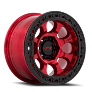 KMC Riot Beadlock 17x8.5 +0 6x135mm 87.1mm Candy Red Satin Black Ring