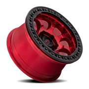 KMC Riot Beadlock 17x9 -12 6x139.7mm 108mm Candy Red Satin Black Ring