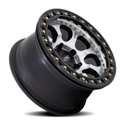 KMC Riot Beadlock 17x8.5 +0 5x127mm 71.5mm Satin Black Machined Face-Black Windows-Black Ring
