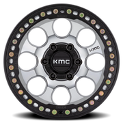 KMC Riot Beadlock 17x9 -12 5x127mm 71.5mm Satin Black Machined Face-Black Windows-Black Ring