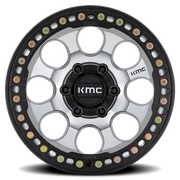 KMC Riot Beadlock 17x9 -12 6x135mm 87.1mm Satin Black Machined Face-Black Windows-Black Ring