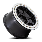 KMC Riot Beadlock 17x9 -12 5x127mm 71.5mm Satin Black Machined Ring
