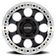 KMC Riot Beadlock 17x9 -38 5x127mm 71.5mm Satin Black Machined Ring