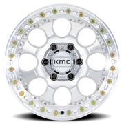 KMC Riot Beadlock 17x8.5 +0 5x127mm 71.5mm Machined Silver
