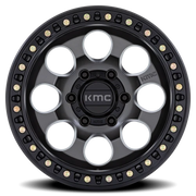 KMC Riot SBL 17x9 -12 6x139.7mm 106.1mm Anthracite Satin Black Lip