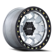 KMC Riot SBL 17x9 -12 5x127mm 71.5mm Machined Silver Satin Black Lip