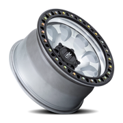 KMC Riot SBL 17x9 -12 5x127mm 71.5mm Machined Silver Satin Black Lip