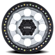 KMC Riot SBL 18x9 +18 5x127mm 71.5mm Machined Silver Satin Black Lip