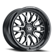Vision 402 18x9 +12 6x139.7mm 106.2mm Gloss Black Machined Face