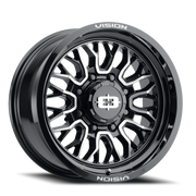 Vision 402 18x9 +12 8x165.1mm 125.2mm Gloss Black Machined Face