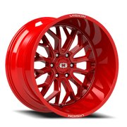 Vision 402 20x12 -51 6x139.7mm 106.2mm Red Tint Milled Spokes