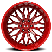 Vision 402 20x12 -51 6x139.7mm 106.2mm Red Tint Milled Spokes