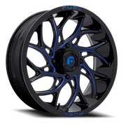 Fuel Runner UTV 22x7 +0 4x137mm 110.2mm Gloss Black Milled Candy Blue