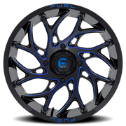 Fuel Runner UTV 24x7 +13 4x137mm 110.2mm Gloss Black Milled Candy Blue