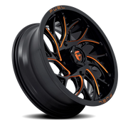 Fuel Runner UTV 18x7 +13 4x137mm 110.2mm Gloss Black Milled Orange