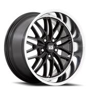 US Mags Santa Cruz 20x10 +6 5x120.65mm 72.56mm Gloss Black Diamond Cut Lip