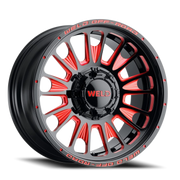 WELD Scorch 20x10 -18 6x135mm 106.1mm Gloss Black Milled Red