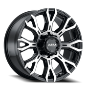 Ultra Scorpion 123 20x10 -25 8x165.1mm 125.2mm Gloss Black Diamond Cut Face-Clear Coat