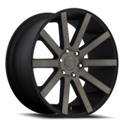 DUB Shot Calla 22x9.5 +25 5x139.7mm 78.1mm Matte Black Double Dark Tint