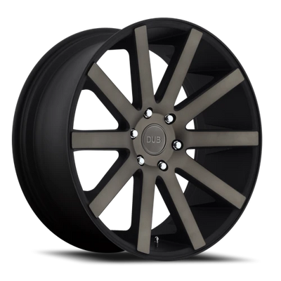 DUB Shot Calla 22x9.5 +20 6x139.7mm 106.1mm Matte Black Double Dark Tint