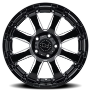 Black Rhino Sierra 20x9 +12 5x150mm 110mm Gloss Black Milled Spokes