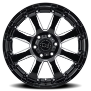 Black Rhino Sierra 17x9 -12 6x139.7mm 112mm Gloss Black Milled Spokes