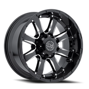 Black Rhino Sierra 17x9 +12 8x170mm 125mm Gloss Black Milled Spokes