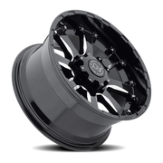 Black Rhino Sierra 17x9 +12 8x170mm 125mm Gloss Black Milled Spokes