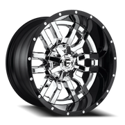 Fuel Sledge 20x12 -43 8x165.1mm 125.2mm Chrome Gloss Black Lip