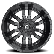 Fuel Sledge 18x9 -12 5x114.3mm 78.1mm Matte Black Gloss Black Lip