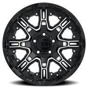 Level 8 Slingshot 17x8.5 -10 5x127mm 71.6mm Gloss Black Machined Face
