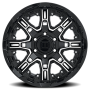 Level 8 Slingshot 20x9 +10 6x132mm 74.5mm Gloss Black Machined Face