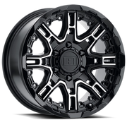 Level 8 Slingshot 22x11.5 -44 8x165.1mm 127.1mm Gloss Black Machined Face