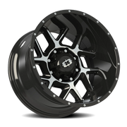 Vision 360 20x10 -25 8x180mm 124.2mm Gloss Black Machined Face