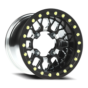 Vision 346BL 15x6 +50 4x156mm 131.1mm Gloss Black Milled Spokes