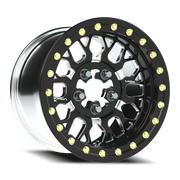 Vision 346BL 15x10 +25 5x114.3mm 68mm Gloss Black Milled Spokes