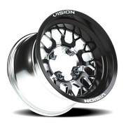 Vision 346 15x6 +50 4x136mm 110.5mm Gloss Black Milled Spokes