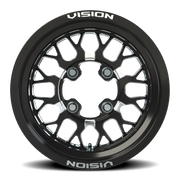 Vision 346 15x7 +38 4x136mm 110.5mm Gloss Black Milled Spokes