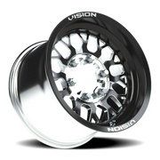 Vision 346 15x6 +50 6x139.7mm 110mm Gloss Black Milled Spokes