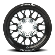 Vision 346 15x6 +50 6x139.7mm 110mm Gloss Black Milled Spokes