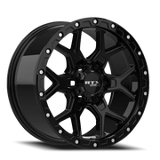 RTX Offroad Storm 17x8.5 +20 6x139.7mm 106.1mm Gloss Black Milled Rivets