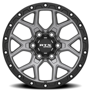 RTX Offroad Storm 17x8.5 +20 6x139.7mm 106.1mm Matte Gunmetal Black Lip-Milled Rivets