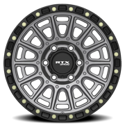 RTX Offroad Striker 17x8.5 +10 6x139.7mm 106.1mm Matte Gunmetal Black Lip-Milled Rivets