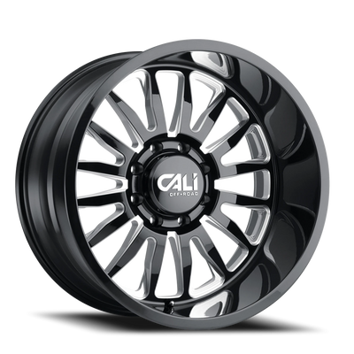 Cali Offroad Summit 20x10 -25 8x165.1mm 125.2mm Gloss Black Milled Spokes