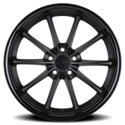 TSW Sweep 19x9.5 +20 5x114.3mm 76.1mm Matte Black Gloss Black Lip