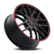 Touren TR60 18x8 +20 5x115mm 74.1mm Gloss Black Red Ring