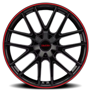 Touren TR60 17x7.5 +42 5x100mm 72.62mm Gloss Black Red Ring