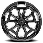 Torque Wheels TW404C Overdrive 20x9 -12 6x139.7mm 78.1mm Gloss Black Milled Spoke